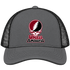 Amherst Stealie Premium Unisex Trucker Cap — Design: University of Massachusetts Amherst — Charcoal/Black
