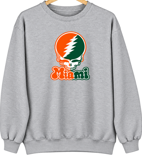 Miami Stealie Premium Unisex Crewneck — Design: University of Miami (Florida) — Sport Grey