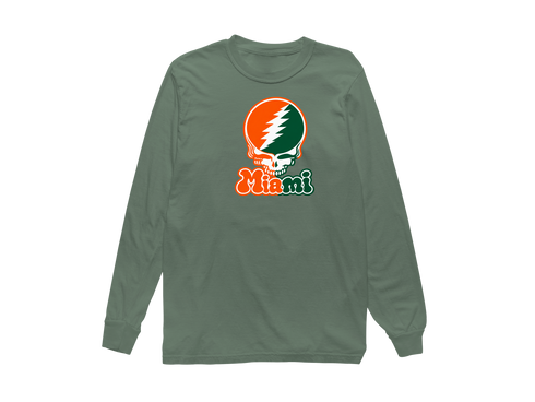 Miami Stealie Premium Unisex Long-Sleeve — Design: University of Miami (Florida) — Light Green