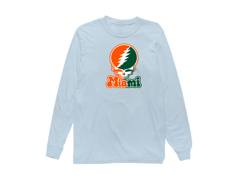 Miami Stealie Premium Unisex Long-Sleeve — Design: University of Miami (Florida) — Chambray