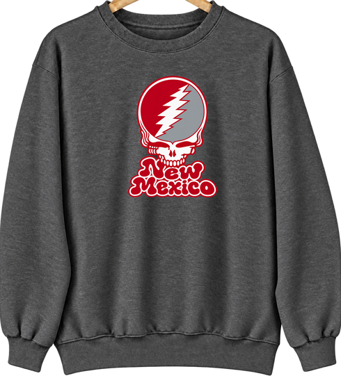 New Mexico Stealie Premium Unisex Crewneck — Design: University of New Mexico — Dark Heather
