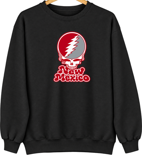New Mexico Stealie Premium Unisex Crewneck — Design: University of New Mexico — Black
