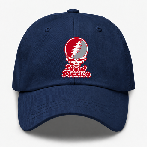 New Mexico Stealie Premium Unisex Dad Hat — Design: University of New Mexico — Navy