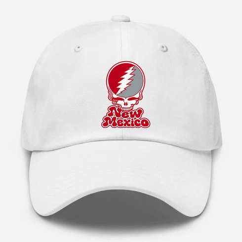 New Mexico Stealie Premium Unisex Dad Hat — Design: University of New Mexico — White
