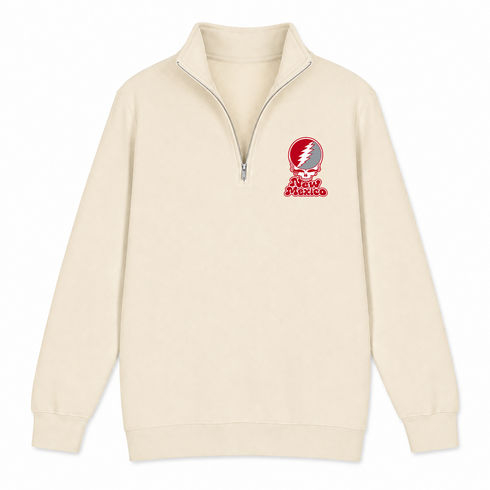 New Mexico Stealie Premium Unisex Quarter-Zip — Design: University of New Mexico — Sand