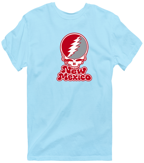 New Mexico Stealie Premium Unisex T-Shirt — Design: University of New Mexico — Light Blue