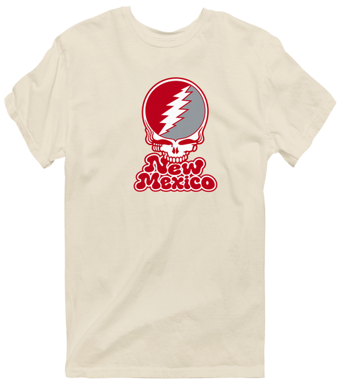New Mexico Stealie Premium Unisex T-Shirt — Design: University of New Mexico — Sand