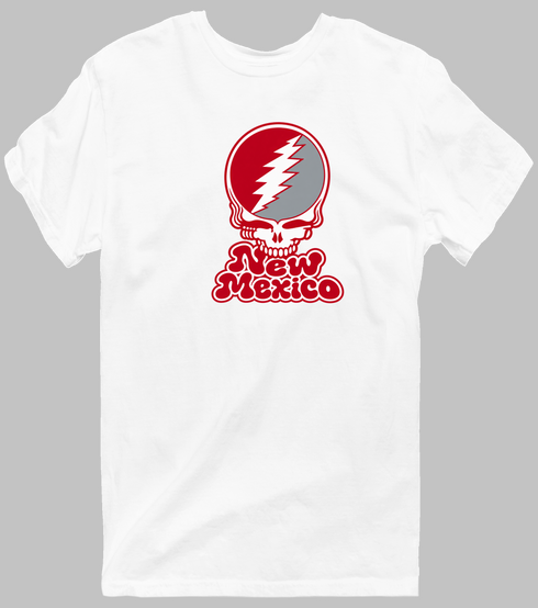 New Mexico Stealie Premium Unisex T-Shirt — Design: University of New Mexico — White