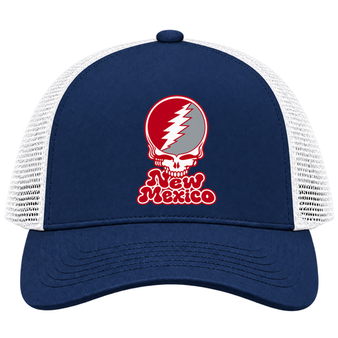 New Mexico Stealie Premium Unisex Trucker Cap — Design: University of New Mexico — Navy/White