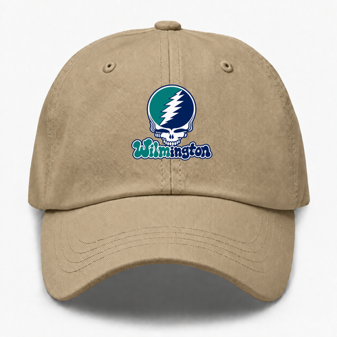 Wilmington Stealie Premium Unisex Dad Hat — Design: University of North Carolina Wilmington — Khaki