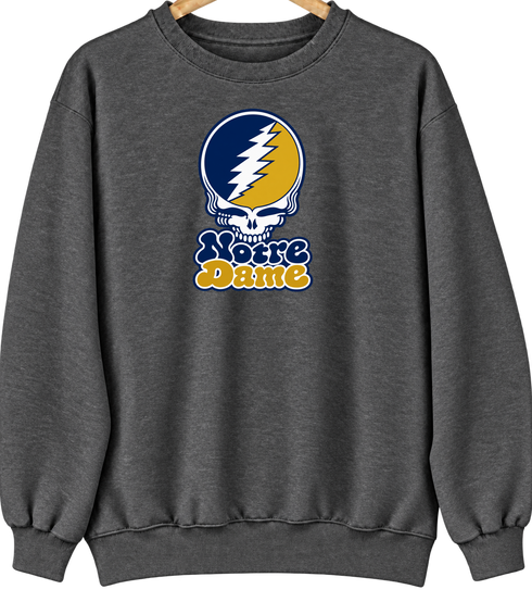 Notre Dame Stealie Premium Unisex Crewneck — Design: University of Notre Dame — Dark Heather