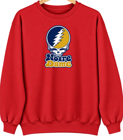 Notre Dame Stealie Premium Unisex Crewneck — Design: University of Notre Dame — Red