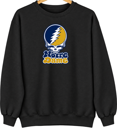 Notre Dame Stealie Premium Unisex Crewneck — Design: University of Notre Dame — Black