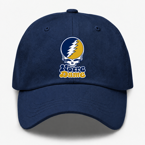 Notre Dame Stealie Premium Unisex Dad Hat — Design: University of Notre Dame — Navy