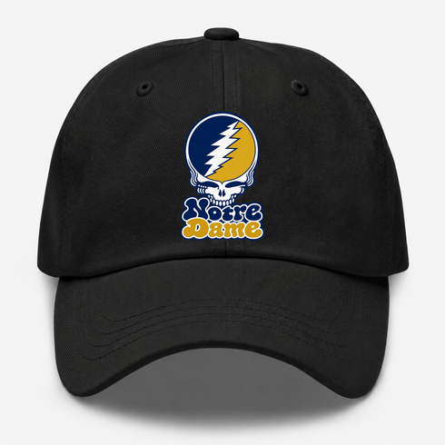 Notre Dame Stealie Premium Unisex Dad Hat — Design: University of Notre Dame — Black