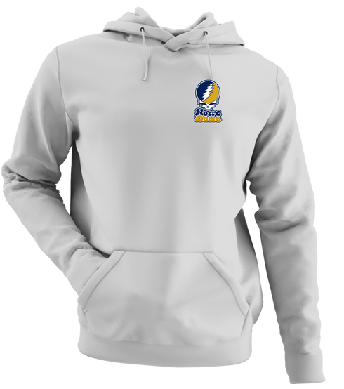 Notre Dame Stealie Premium Unisex Hoodie — Design: University of Notre Dame — Sport Grey