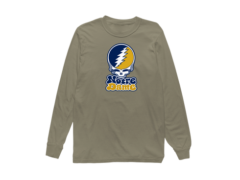 Notre Dame Stealie Premium Unisex Long-Sleeve — Design: University of Notre Dame — Sandstone