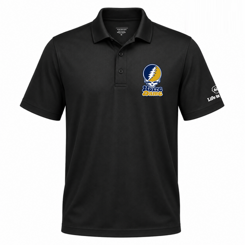 Notre Dame Stealie Premium Unisex Polo — Design: University of Notre Dame — Black