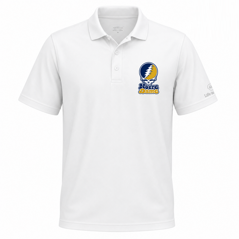 Notre Dame Stealie Premium Unisex Polo — Design: University of Notre Dame — White