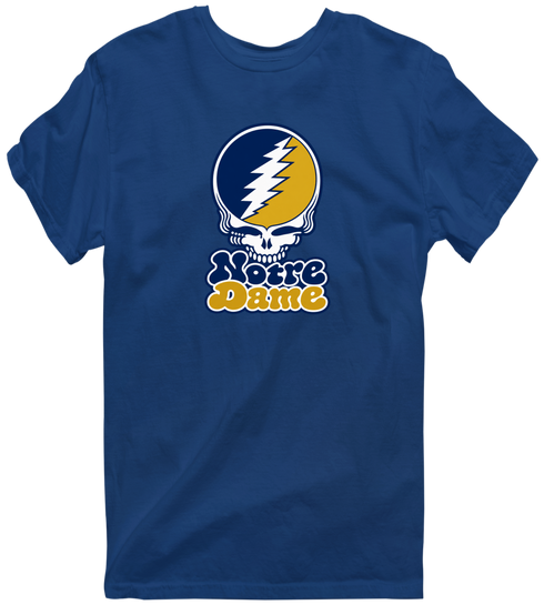 Notre Dame Stealie Premium Unisex T-Shirt — Design: University of Notre Dame — Navy