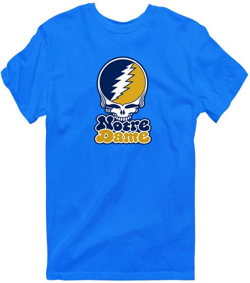 Notre Dame Stealie Premium Unisex T-Shirt — Design: University of Notre Dame — Royal