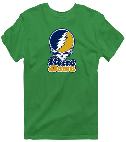 Notre Dame Stealie Premium Unisex T-Shirt — Design: University of Notre Dame — Irish Green