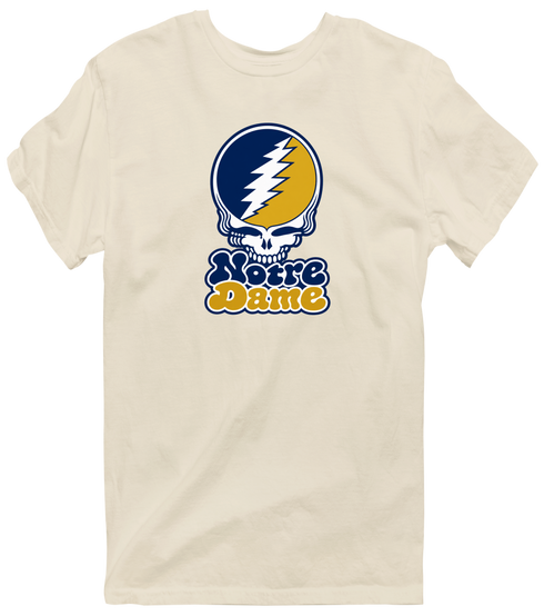 Notre Dame Stealie Premium Unisex T-Shirt — Design: University of Notre Dame — Sand
