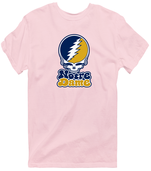 Notre Dame Stealie Premium Unisex T-Shirt — Design: University of Notre Dame — Light Pink
