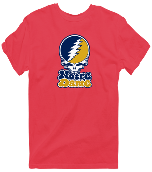 Notre Dame Stealie Premium Unisex T-Shirt — Design: University of Notre Dame — Heather Red