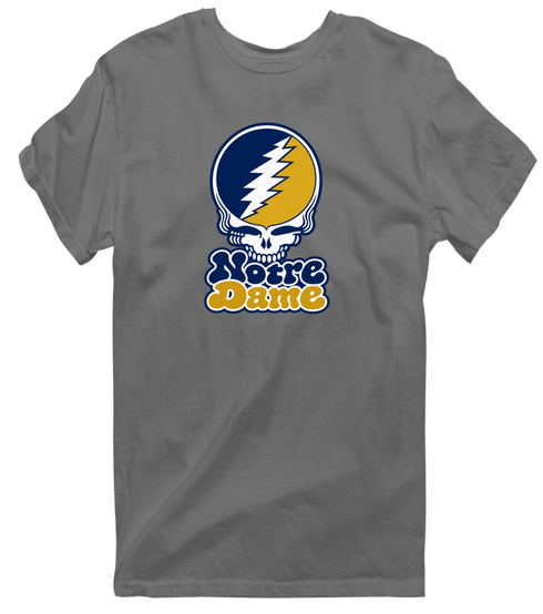 Notre Dame Stealie Premium Unisex T-Shirt — Design: University of Notre Dame — Charcoal