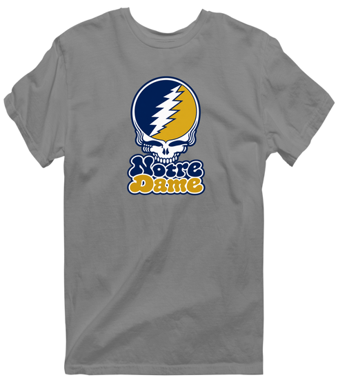Notre Dame Stealie Premium Unisex T-Shirt — Design: University of Notre Dame — Dark Heather