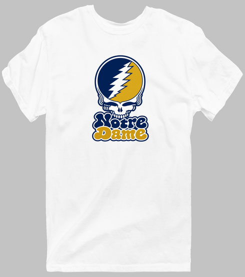 Notre Dame Stealie Premium Unisex T-Shirt — Design: University of Notre Dame — White