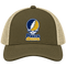 Notre Dame Stealie Premium Unisex Trucker Cap — Design: University of Notre Dame — Moss/Khaki