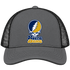 Notre Dame Stealie Premium Unisex Trucker Cap — Design: University of Notre Dame — Charcoal/Black