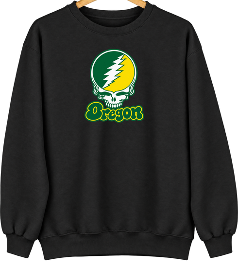 Oregon Stealie Premium Unisex Crewneck — Black