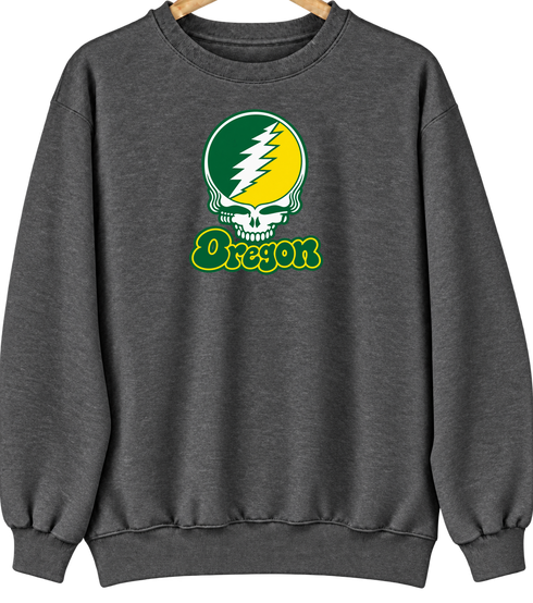 Oregon Stealie Premium Unisex Crewneck — Dark Heather