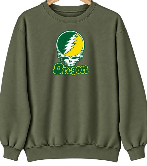 Oregon Stealie Premium Unisex Crewneck — Military Green
