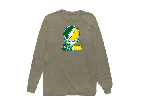 Oregon Stealie Premium Unisex Long-Sleeve — Design: University of Oregon — Sandstone