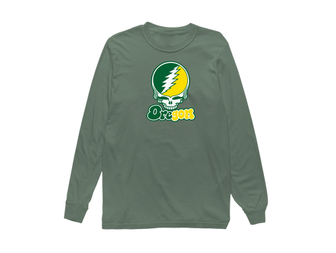 Oregon Stealie Premium Unisex Long-Sleeve — Design: University of Oregon — Light Green