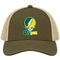 Oregon Stealie Premium Unisex Trucker Cap — Design: University of Oregon — Moss/Khaki
