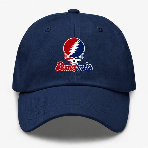 Pennsylvania Stealie Premium Unisex Dad Hat — Design: University of Pennsylvania — Navy