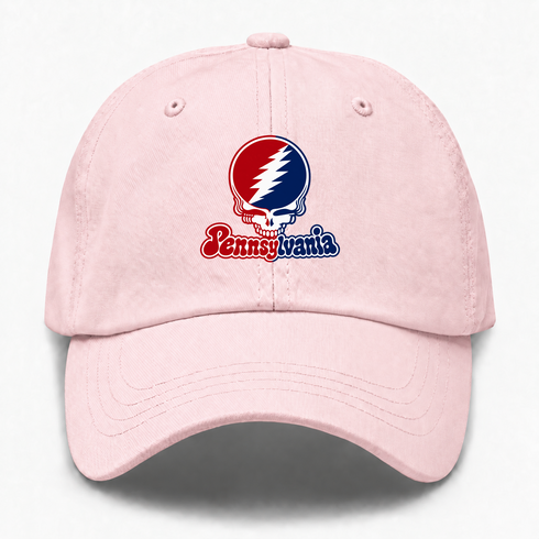 Pennsylvania Stealie Premium Unisex Dad Hat — Design: University of Pennsylvania — Pink
