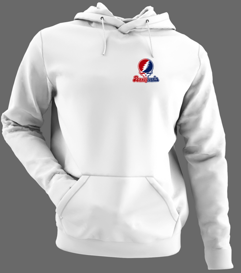 Pennsylvania Stealie Premium Unisex Hoodie — Design: University of Pennsylvania — White/Grey