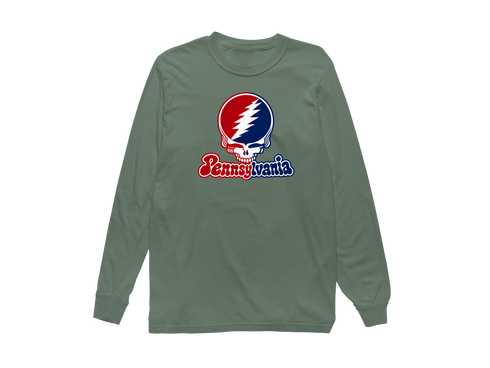 Pennsylvania Stealie Premium Unisex Long-Sleeve — Design: University of Pennsylvania — Light Green