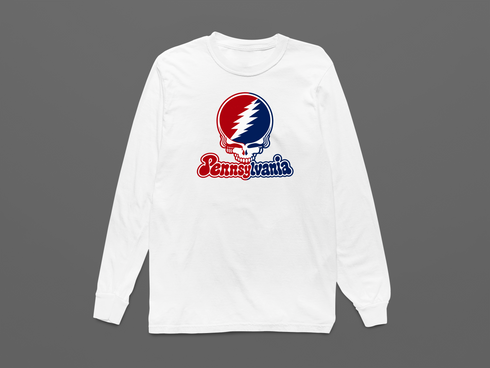 Pennsylvania Stealie Premium Unisex Long-Sleeve — Design: University of Pennsylvania — White