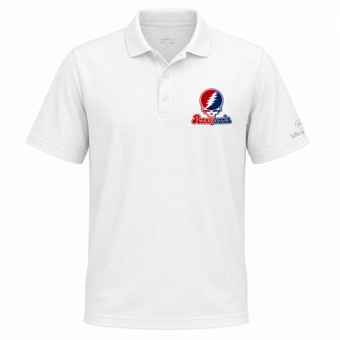 Pennsylvania Stealie Premium Unisex Polo — Design: University of Pennsylvania — White