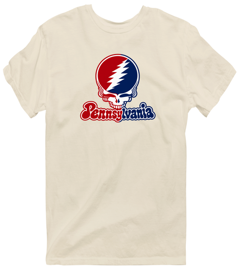 Pennsylvania Stealie Premium Unisex T-Shirt — Design: University of Pennsylvania — Sand