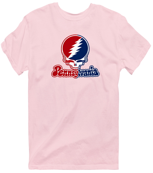 Pennsylvania Stealie Premium Unisex T-Shirt — Design: University of Pennsylvania — Light Pink