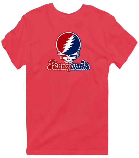 Pennsylvania Stealie Premium Unisex T-Shirt — Design: University of Pennsylvania — Heather Red