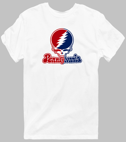 Pennsylvania Stealie Premium Unisex T-Shirt — Design: University of Pennsylvania — White